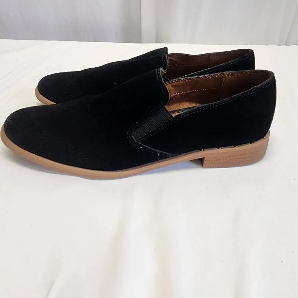 Franco Sarto Jed Black Suede Slip On Women's Size 7.5